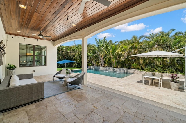 5025 W Homer Ave, Tampa, FL 33629 - outdoor pool with a patio and a ceiling fan