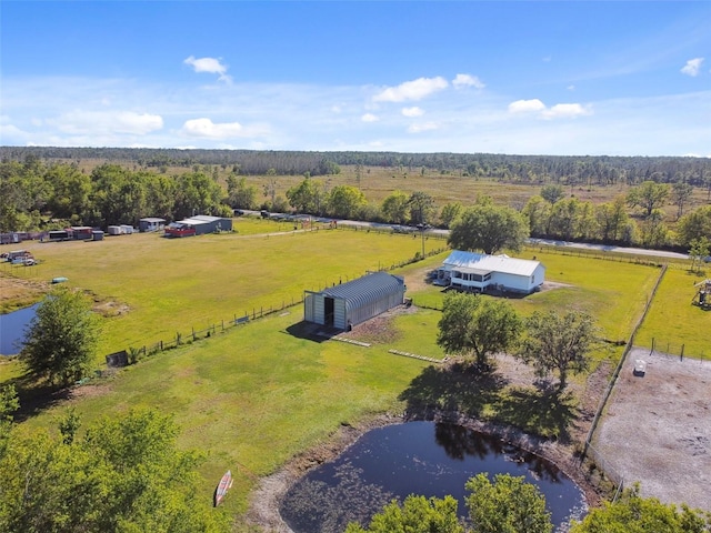 aerial view with a rural view