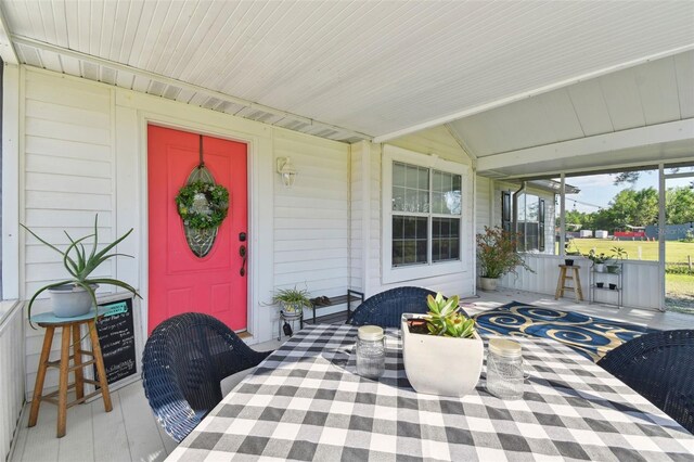 exterior space featuring covered porch