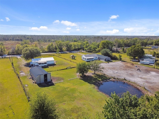 bird's eye view with a forest view