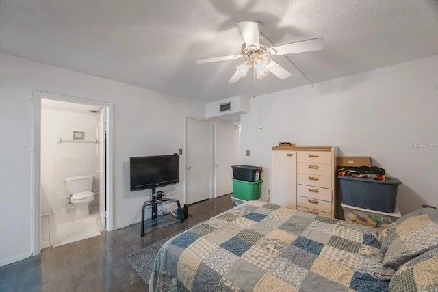 9945 47th Ave N Unit 203, Saint Petersburg, FL 33708 - bedroom with ensuite bathroom, ceiling fan, and visible vents