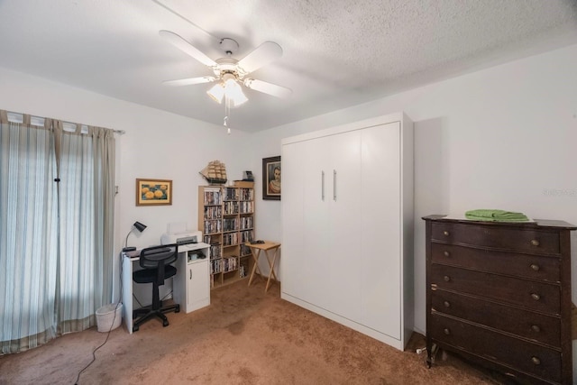 9945 47th Ave N Unit 203, Saint Petersburg, FL 33708 - carpeted office with a textured ceiling and a ceiling fan