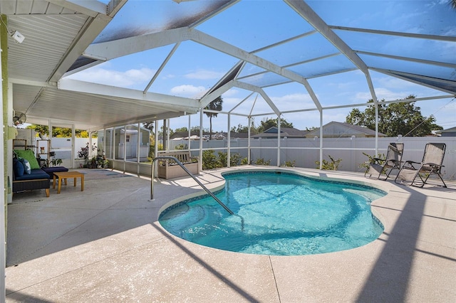 1601 14th St W, Palmetto, FL 34221 - view of swimming pool with a patio area, a fenced backyard, and an outdoor structure