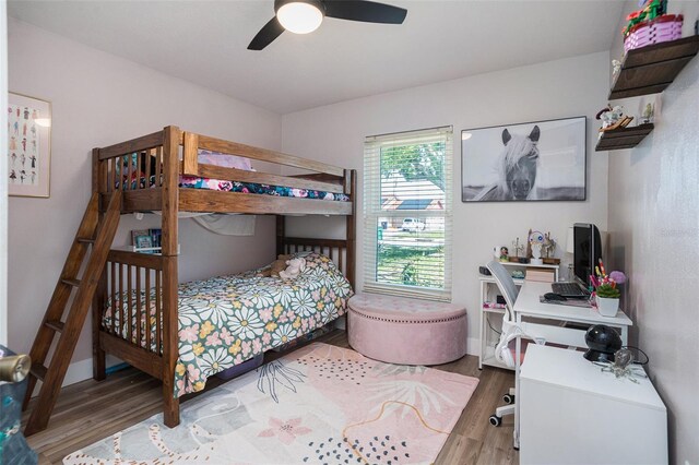 1601 14th St W, Palmetto, FL 34221 - bedroom with wood finished floors and a ceiling fan