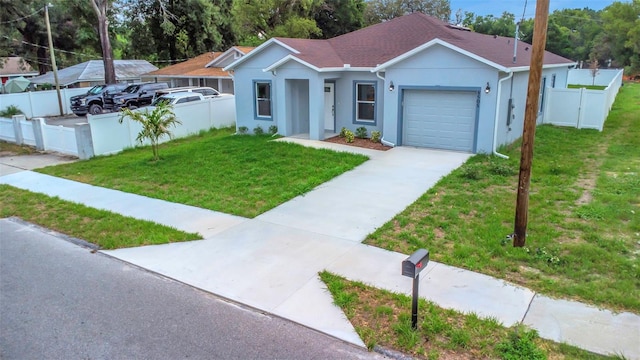 8505 N Brooks St, Tampa, FL 33604 - ranch-style house with stucco siding, a garage, and driveway