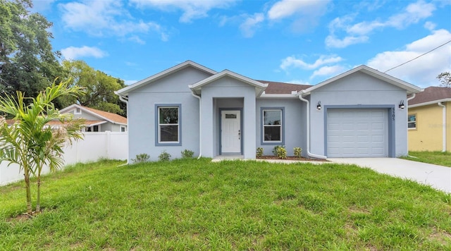 8505 N Brooks St, Tampa, FL 33604 - ranch-style home with concrete driveway, a garage, and stucco siding