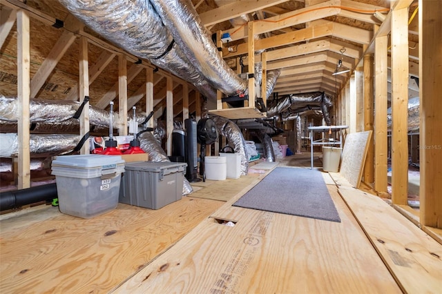 view of unfinished attic