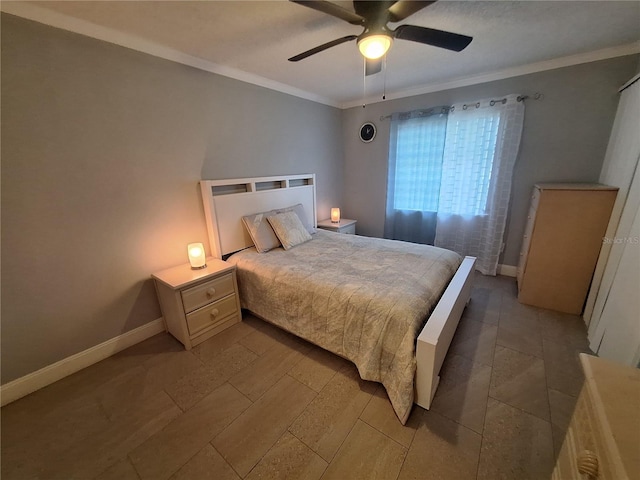 605 Brandy Wine Dr Unit 605, Largo, FL 33771 - bedroom featuring baseboards, ceiling fan, and ornamental molding