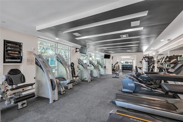 gym with visible vents