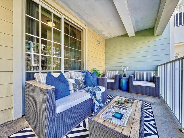 view of patio with an outdoor hangout area