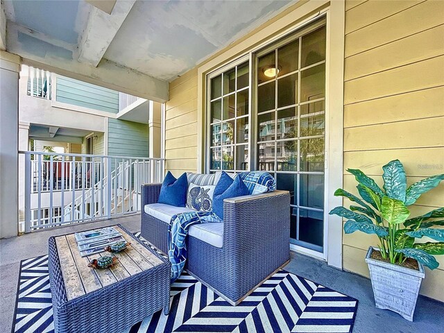 view of patio / terrace featuring an outdoor living space
