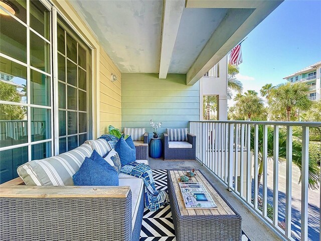 balcony featuring outdoor lounge area