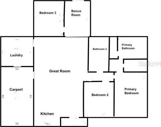 3202 W Coachman Ave, Tampa, FL 33611 - floor plan / room layout