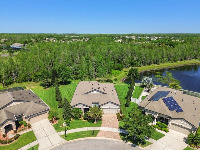 21627 Pearl Crescent Ct, Land O Lakes, FL 34637 - drone / aerial view with a water view and a view of trees