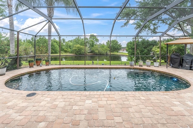 12304 Freesia Ct, Riverview, FL 33569 - pool featuring a water view, a patio, and a lanai