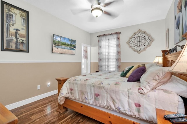 12304 Freesia Ct, Riverview, FL 33569 - bedroom with baseboards, ceiling fan, and wood finished floors