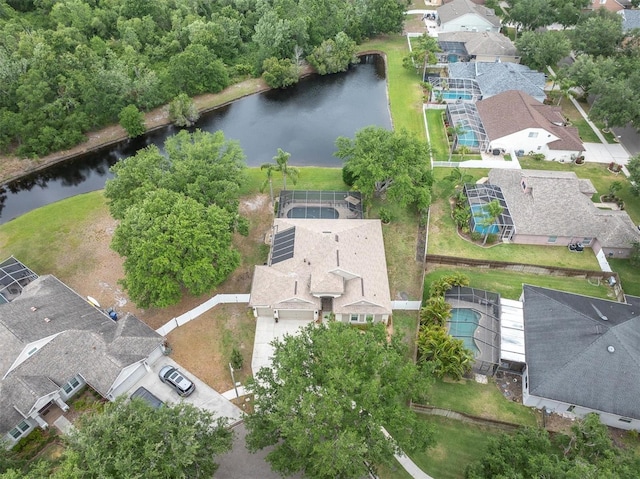 12304 Freesia Ct, Riverview, FL 33569 - aerial view featuring a water view and a residential view