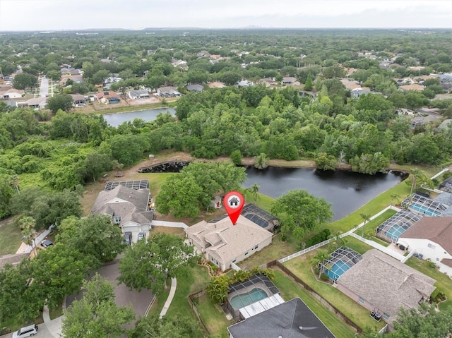 12304 Freesia Ct, Riverview, FL 33569 - aerial view featuring a residential view and a water view