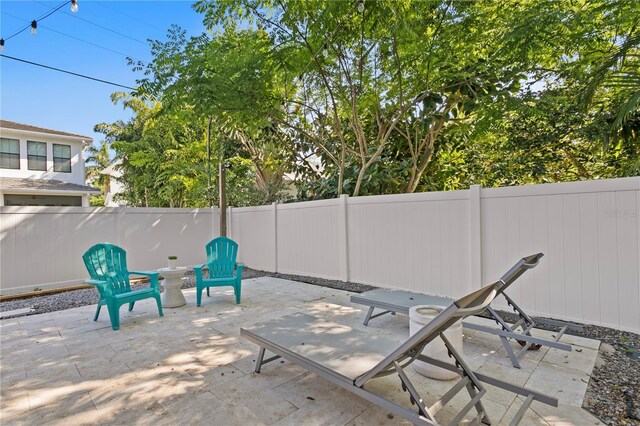 view of patio with a fenced backyard