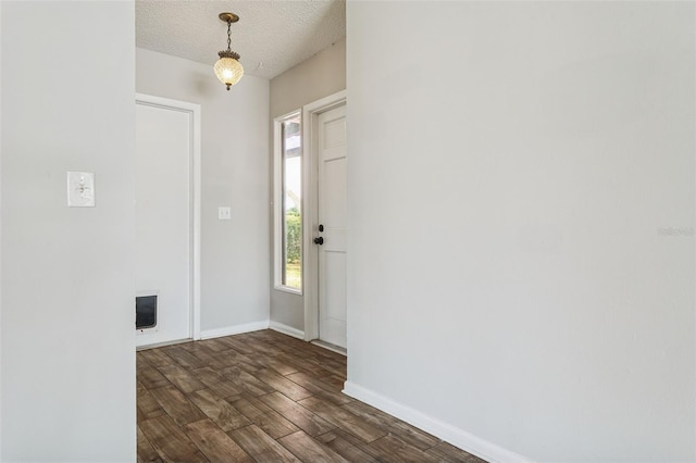 14013 Briardale Ln, Tampa, FL 33618 - foyer with dark wood-style flooring, baseboards, and a textured ceiling