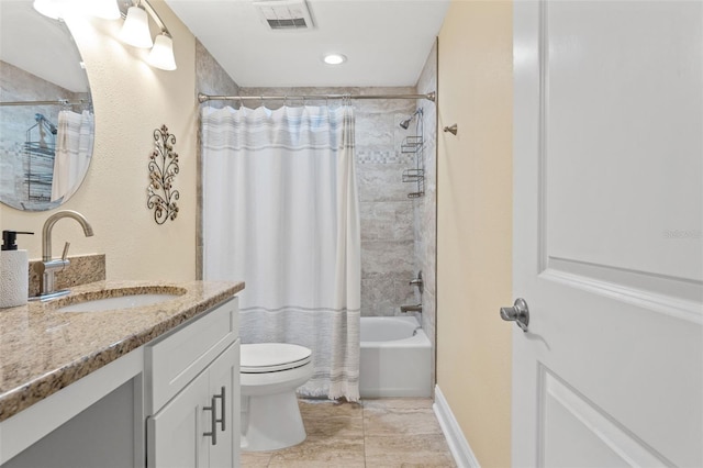 1002 S Harbour Island Blvd Unit 1312, Tampa, FL 33602 - bathroom featuring toilet, vanity, shower / bath combo, baseboards, and visible vents