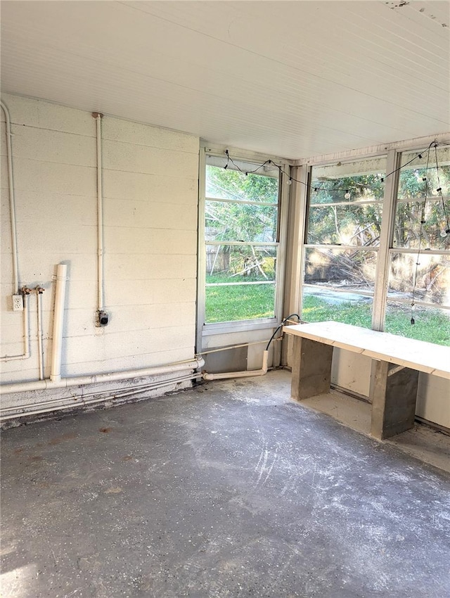 view of unfurnished sunroom