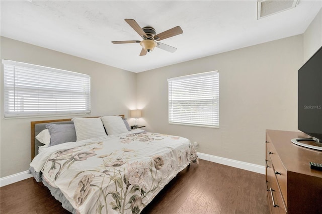 5367 5th Ave N, Saint Petersburg, FL 33710 - bedroom with wood finished floors, baseboards, ceiling fan, and visible vents