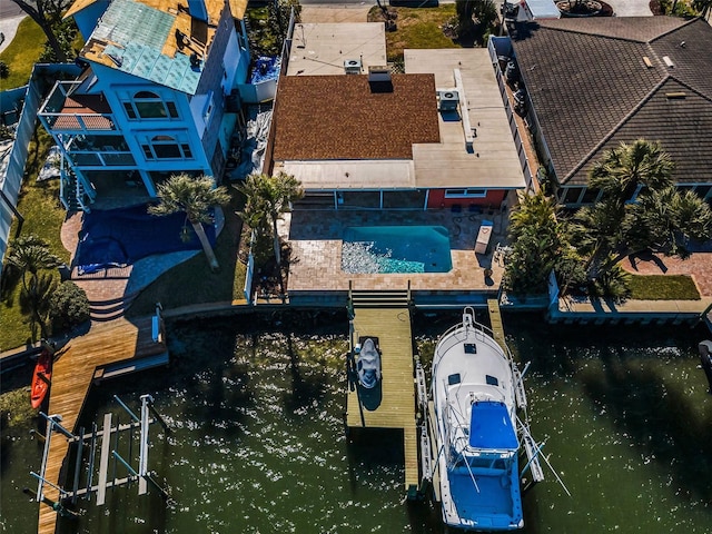 366 La Hacienda Dr, Indian Rocks Beach, FL 33785 - birds eye view of property featuring a water view