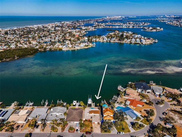 366 La Hacienda Dr, Indian Rocks Beach, FL 33785 - drone / aerial view featuring a water view and a residential view