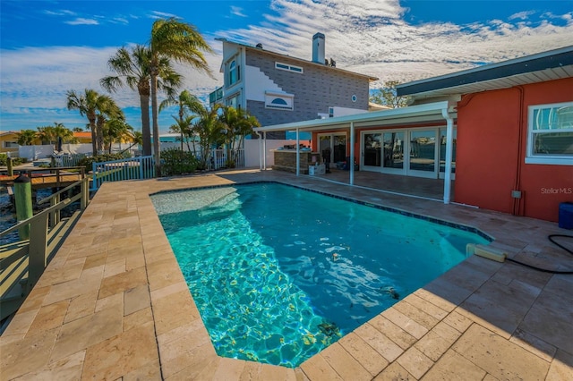 366 La Hacienda Dr, Indian Rocks Beach, FL 33785 - view of pool featuring a fenced in pool, a fenced backyard, and a patio area
