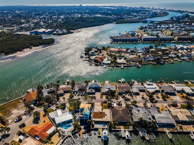 366 La Hacienda Dr, Indian Rocks Beach, FL 33785 - birds eye view of property with a residential view and a water view