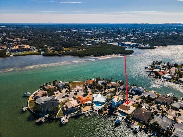 366 La Hacienda Dr, Indian Rocks Beach, FL 33785 - bird's eye view with a water view and a residential view