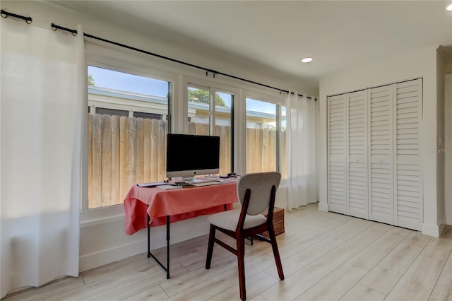2488 Del Rio Way, Dunedin, FL 34698 - office area featuring wood finished floors, recessed lighting, and baseboards
