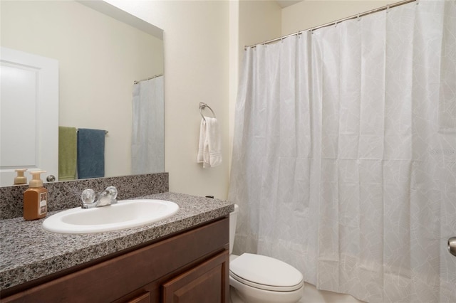 21046 Passive Porch Dr, Land O Lakes, FL 34637 - bathroom featuring vanity, a shower with shower curtain, and toilet