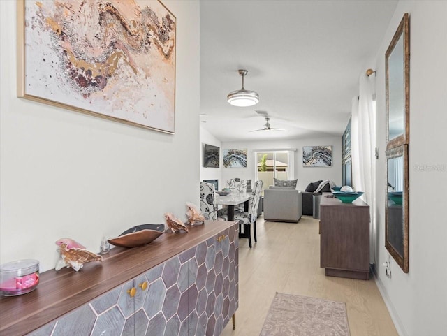 9617 Branching Ship Trce, Wesley Chapel, FL 33545 - corridor with light wood finished floors