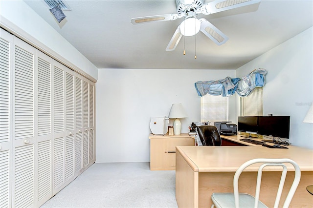 14119 Stonegate Dr, Tampa, FL 33624 - office space featuring light carpet and ceiling fan