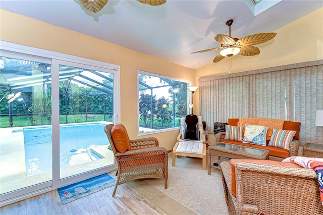 14119 Stonegate Dr, Tampa, FL 33624 - sunroom / solarium with an outdoor hangout area and ceiling fan