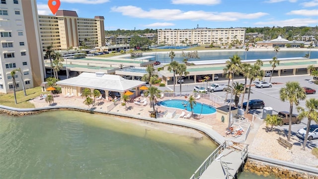 4725 Cove Cir Unit 302, Saint Petersburg, FL 33708 - aerial view of a pool and a large body of water
