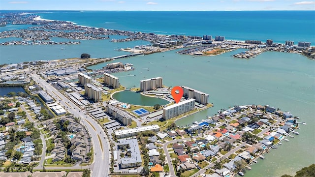 4725 Cove Cir Unit 302, Saint Petersburg, FL 33708 - aerial overview of property's location with a large body of water and nearby urban area