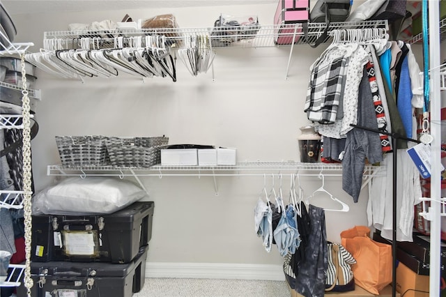 view of walk in closet