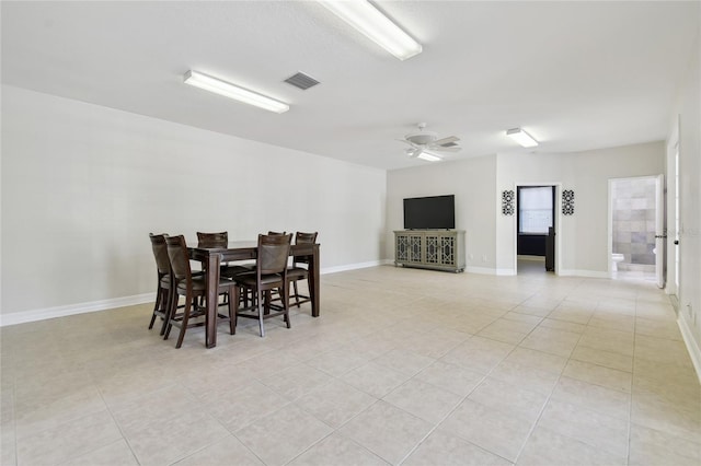 13310 Waterford Run Dr, Riverview, FL 33569 - dining room with light tile patterned floors and a ceiling fan
