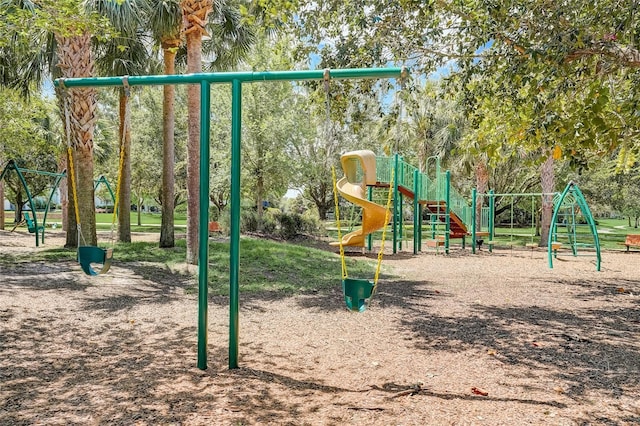 view of community jungle gym