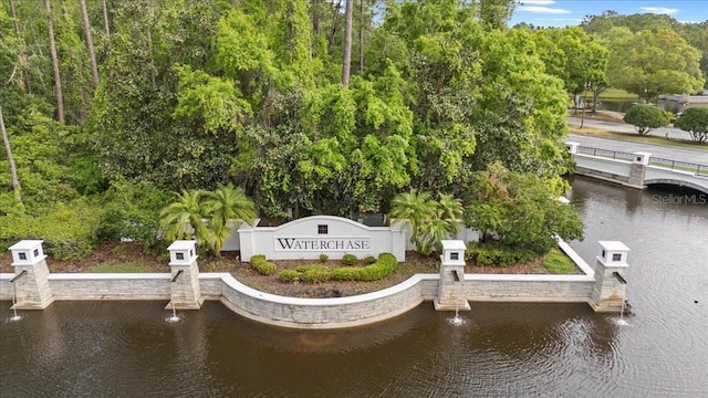 14521 Mirasol Manor Ct, Tampa, FL 33626 - dock with a water view and view of wooded area