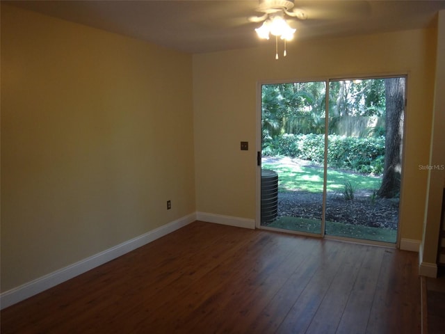 665 Oak Harbour Dr Unit 115, Altamonte Springs, FL 32701 - spare room featuring baseboards, a ceiling fan, and wood finished floors