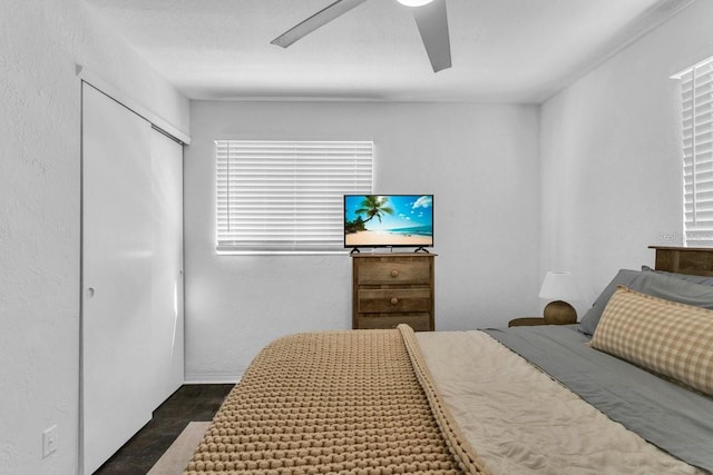 129 NW Lincoln Cir N, Saint Petersburg, FL 33702 - bedroom with a closet and a ceiling fan
