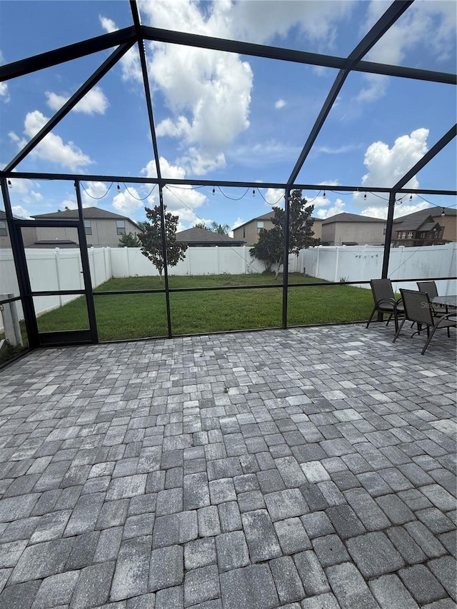 13923 Arbor Pines Dr, Riverview, FL 33579 - fenced backyard with a patio area and glass enclosure