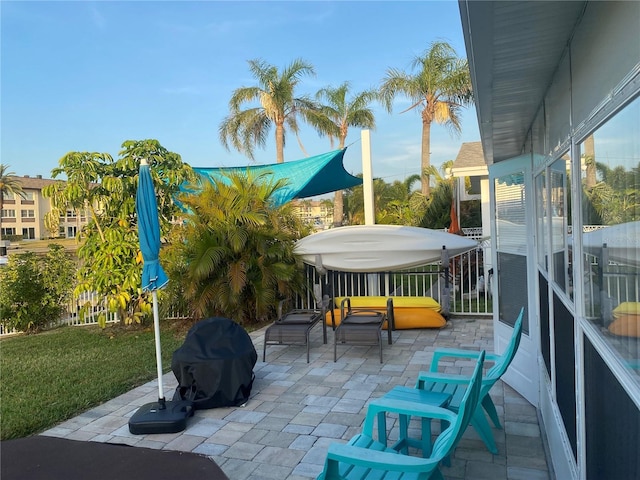 balcony with a patio