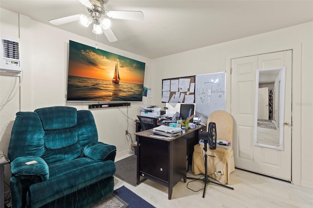office featuring ceiling fan