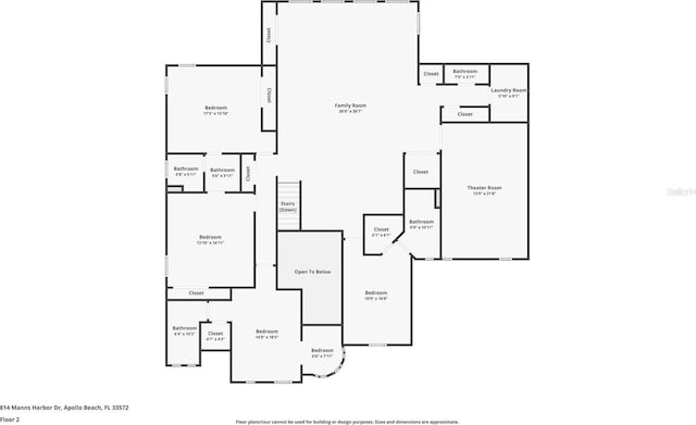 814 Manns Harbor Dr, Apollo Beach, FL 33572 - floor plan / room layout
