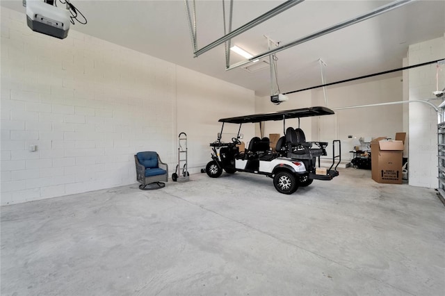 814 Manns Harbor Dr, Apollo Beach, FL 33572 - garage featuring a garage door opener and concrete block wall